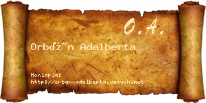 Orbán Adalberta névjegykártya